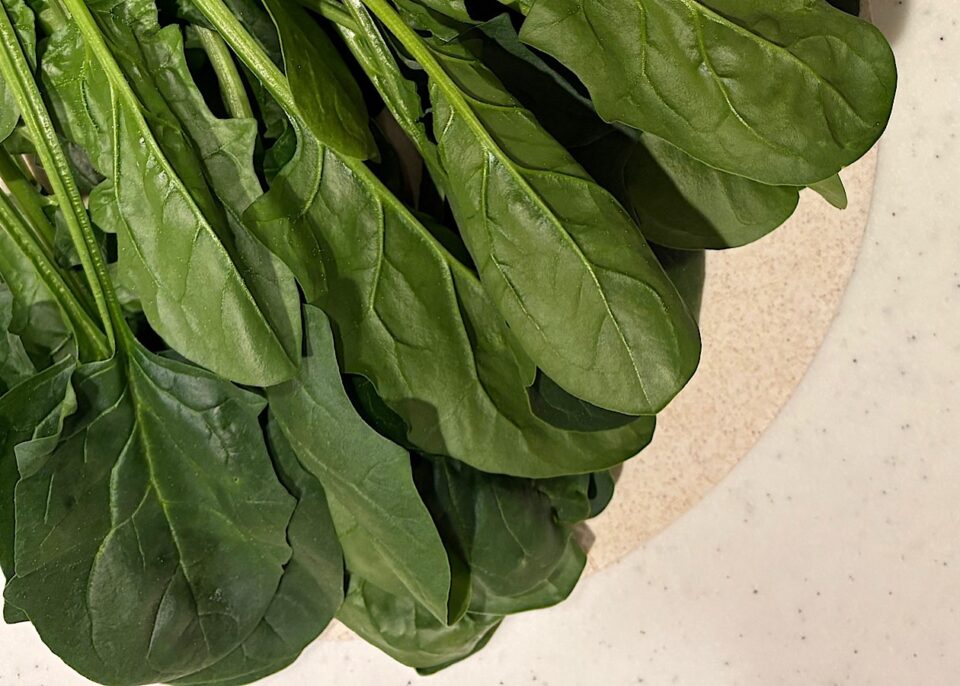 スープに使うほうれん草